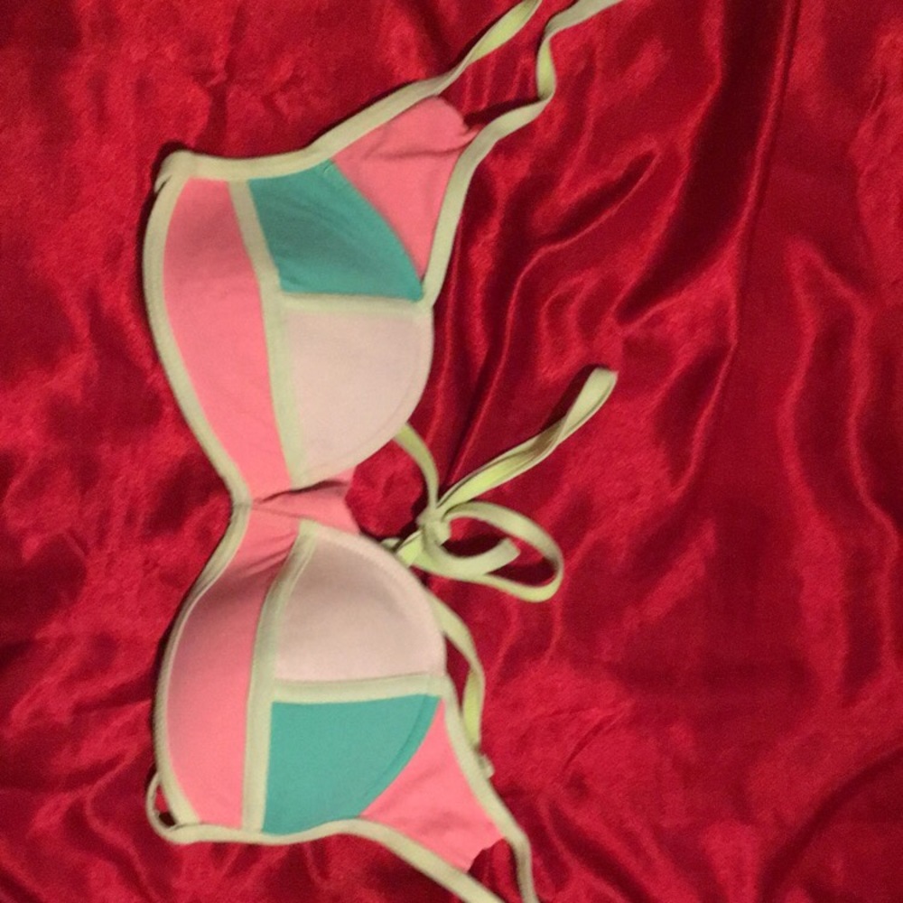 multi colored swim top